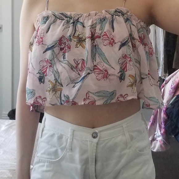 Romeo + Juliet Couture White Floral Off Shoulder Ruffle Midi Dress Size S Summer - Picture 10 of 11